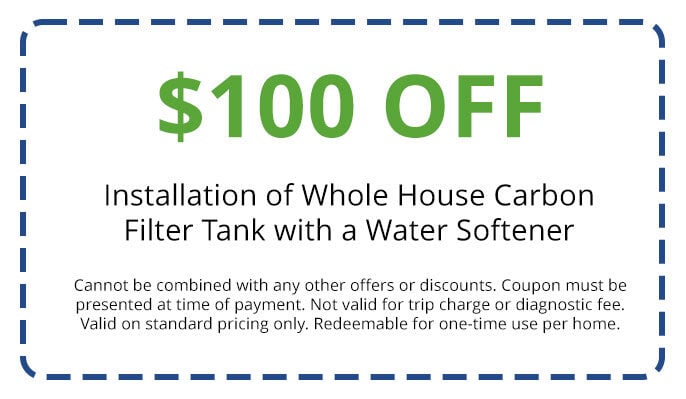 Discounts on Installation of Whole House Carbon Filter Tank with a Water Softener